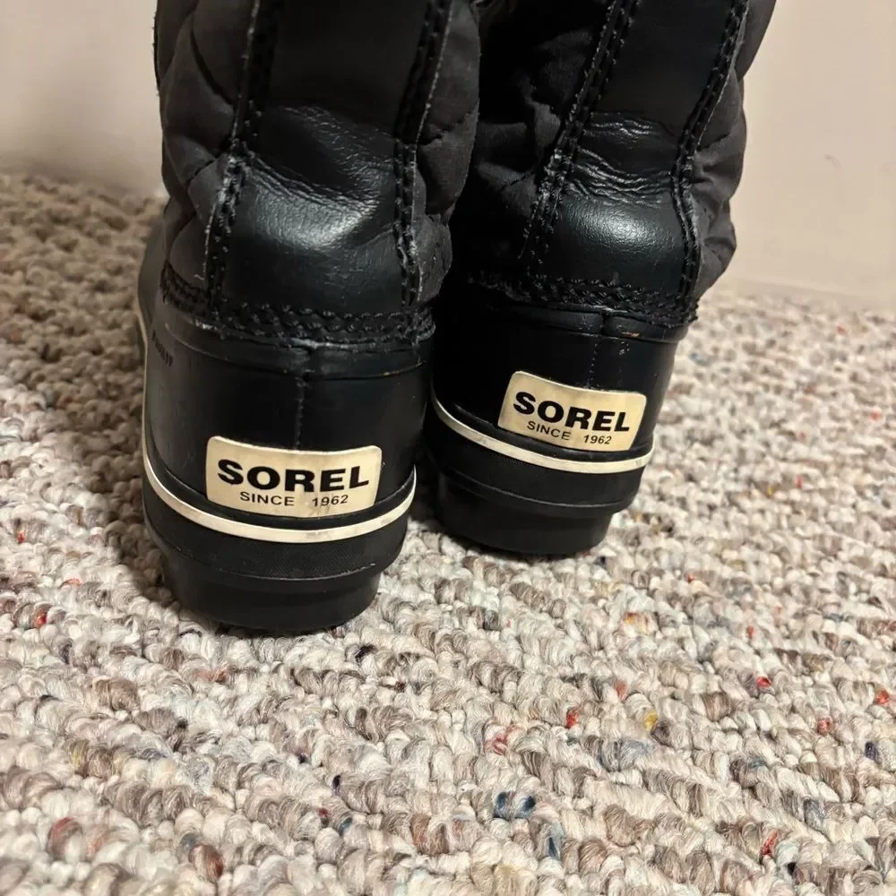 Sorel Tofino II Waterproof Quilted Snow Rain Tall in Black Snow - Size 6